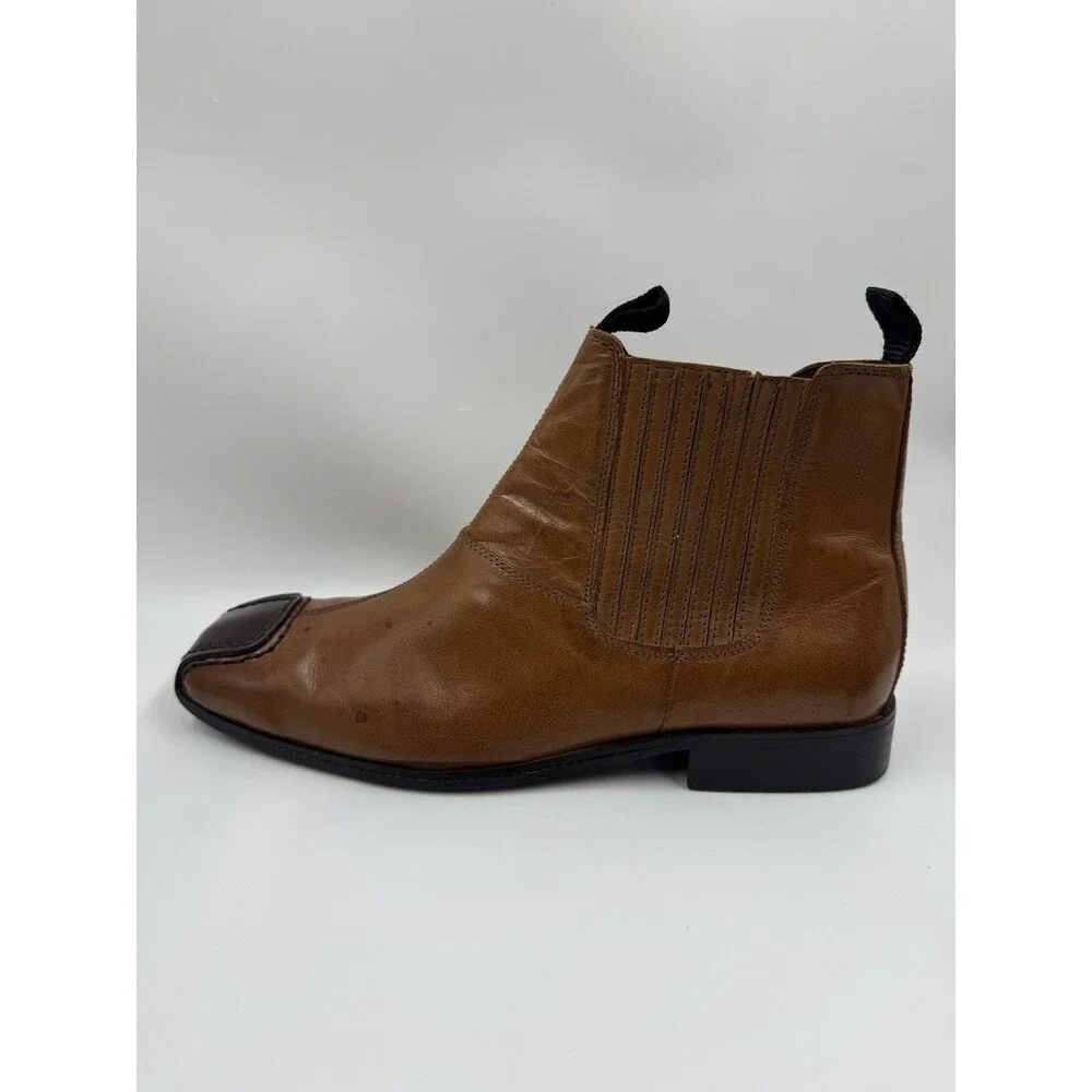 Fratelli Footwear Men's Genuine Leather Boots Size 10.5 Cognac Brown Bootie